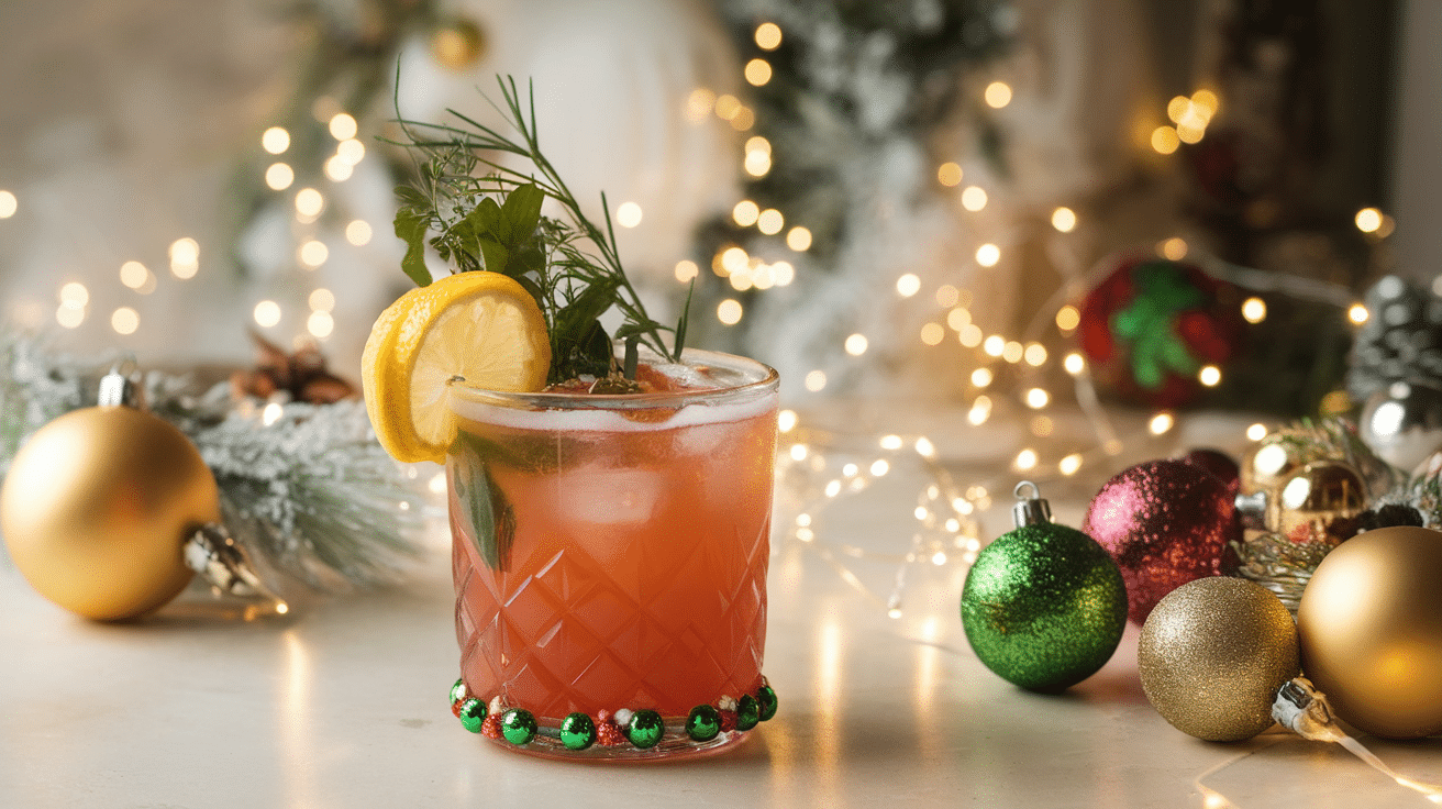 Festive Christmas Tree Sour Cocktail