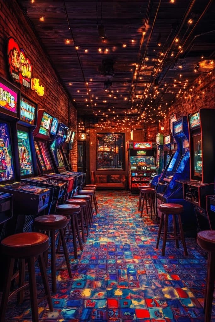 Arcade-Themed Gamer Bar