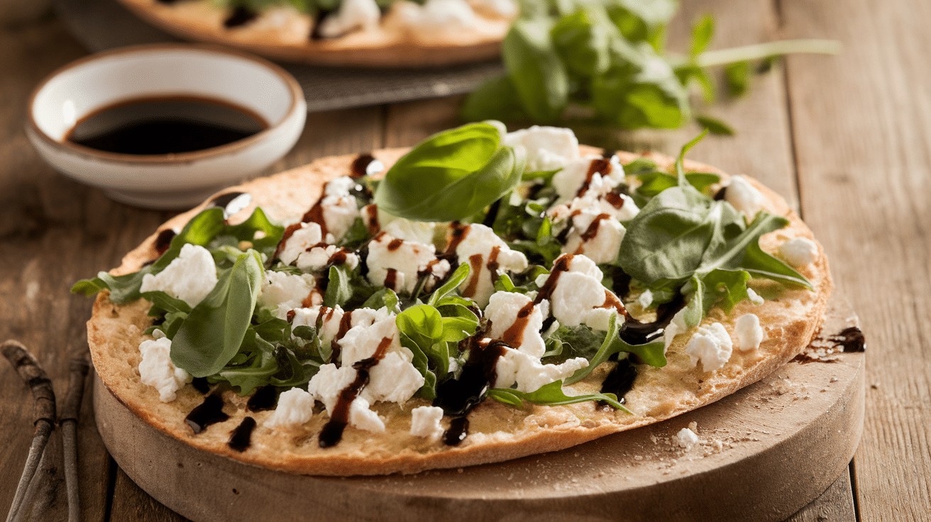 Balsamic Goat Cheese Flatbread with Fresh Herbs