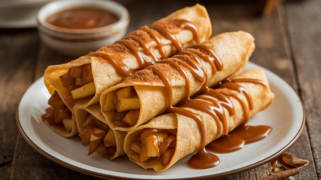 Crispy Caramel Apple Taquitos