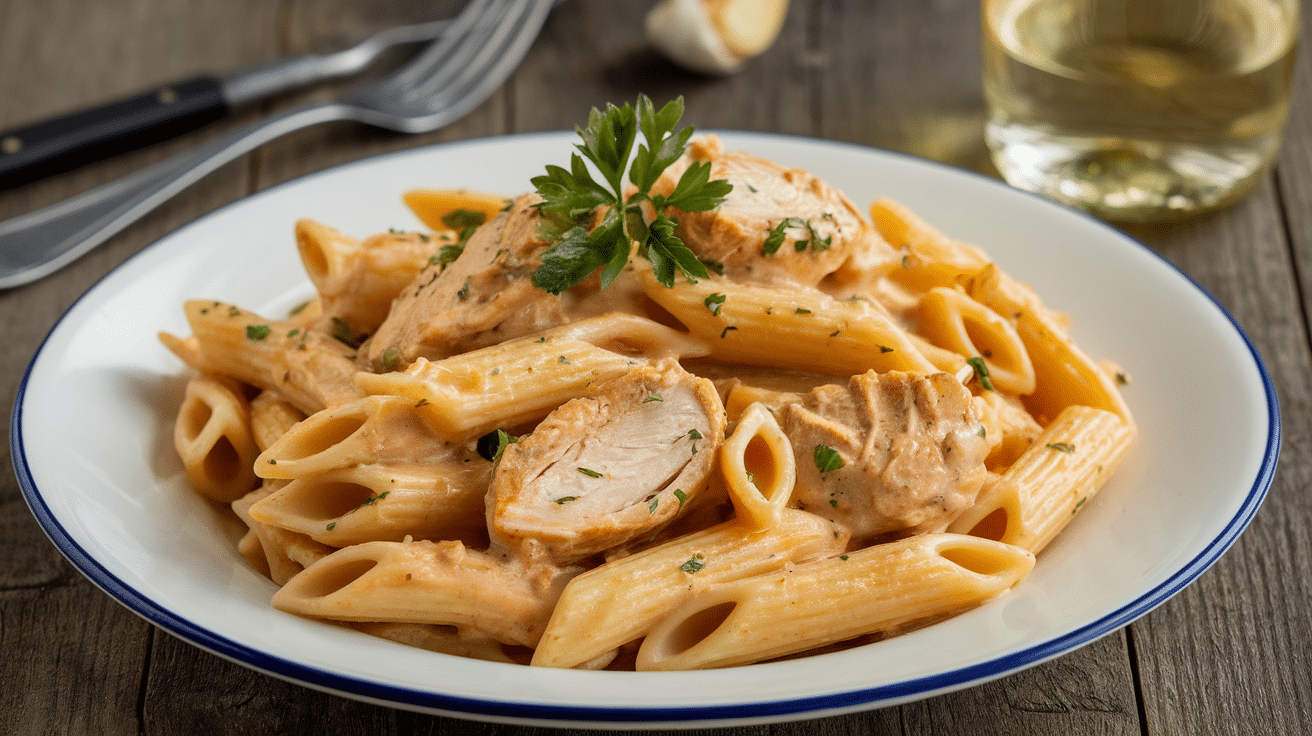 Creamy Garlic Chicken Penne Pasta