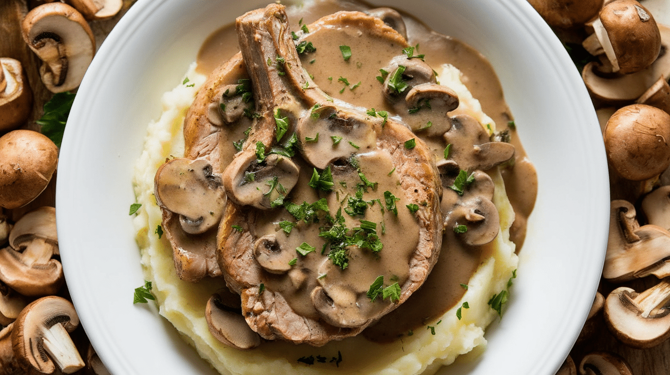 Savory Smothered Pork Chops with Mushroom Gravy