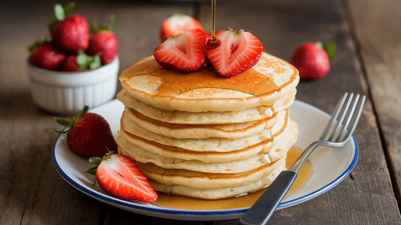 Fluffy Strawberry Pancakes Recipe