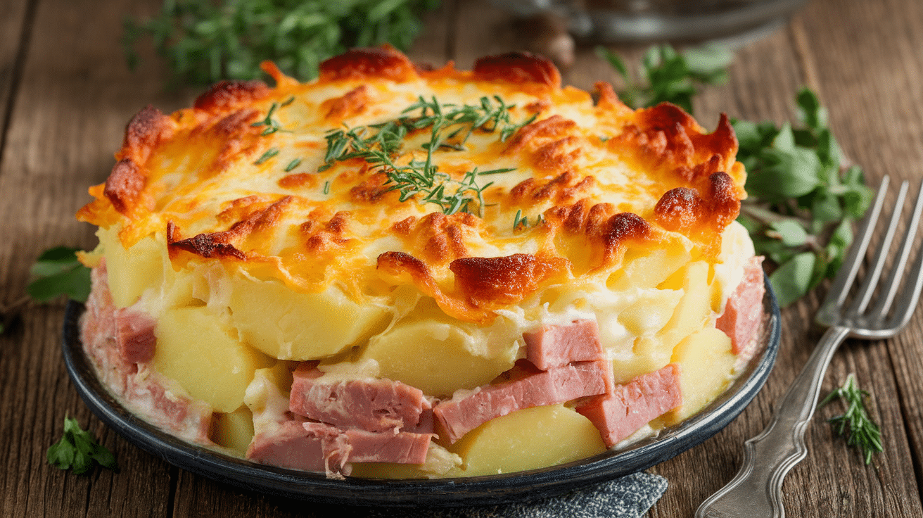 Creamy Scalloped Potatoes and Ham Recipe