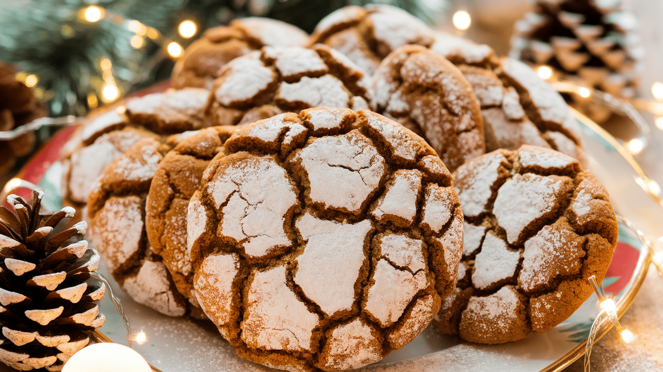 Spiced Gingerbread Crinkle Cookies Recipe