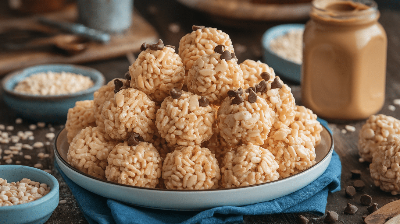 No-Bake Peanut Butter Rice Krispie Balls Recipe