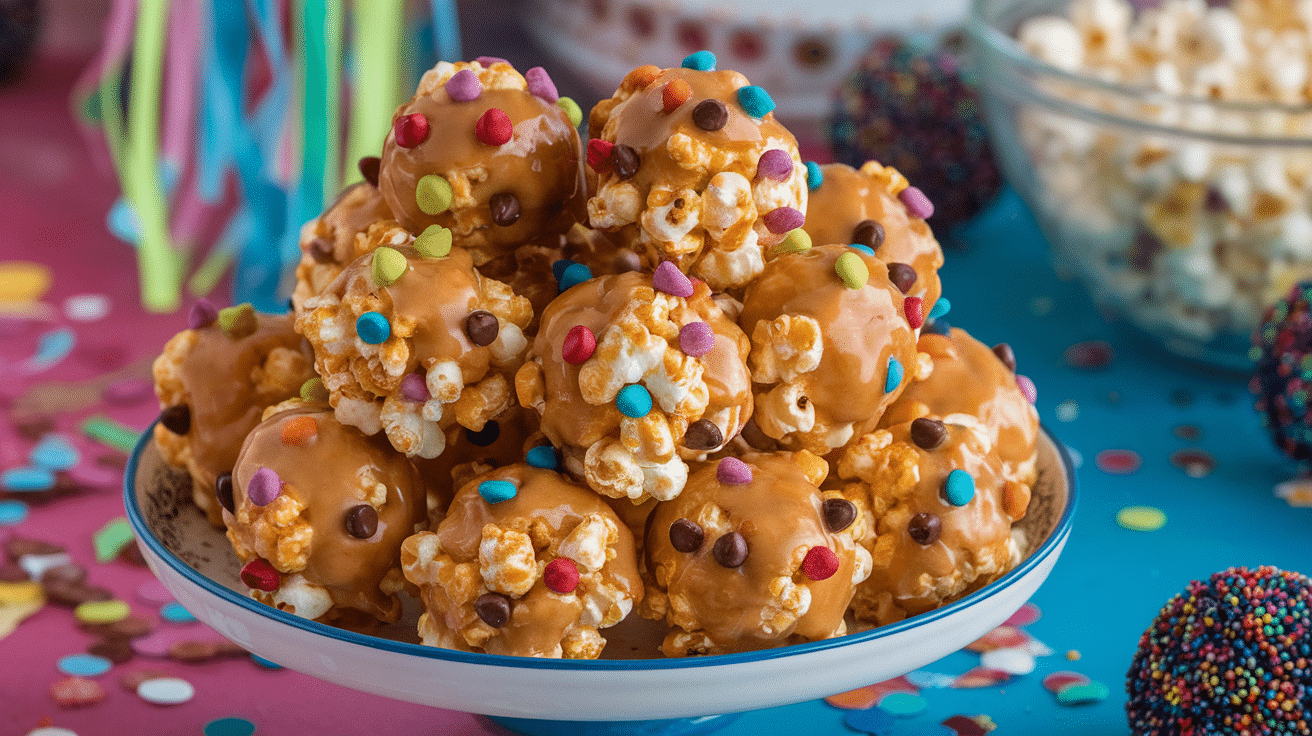 Chewy Peanut Butter Popcorn Balls Recipe