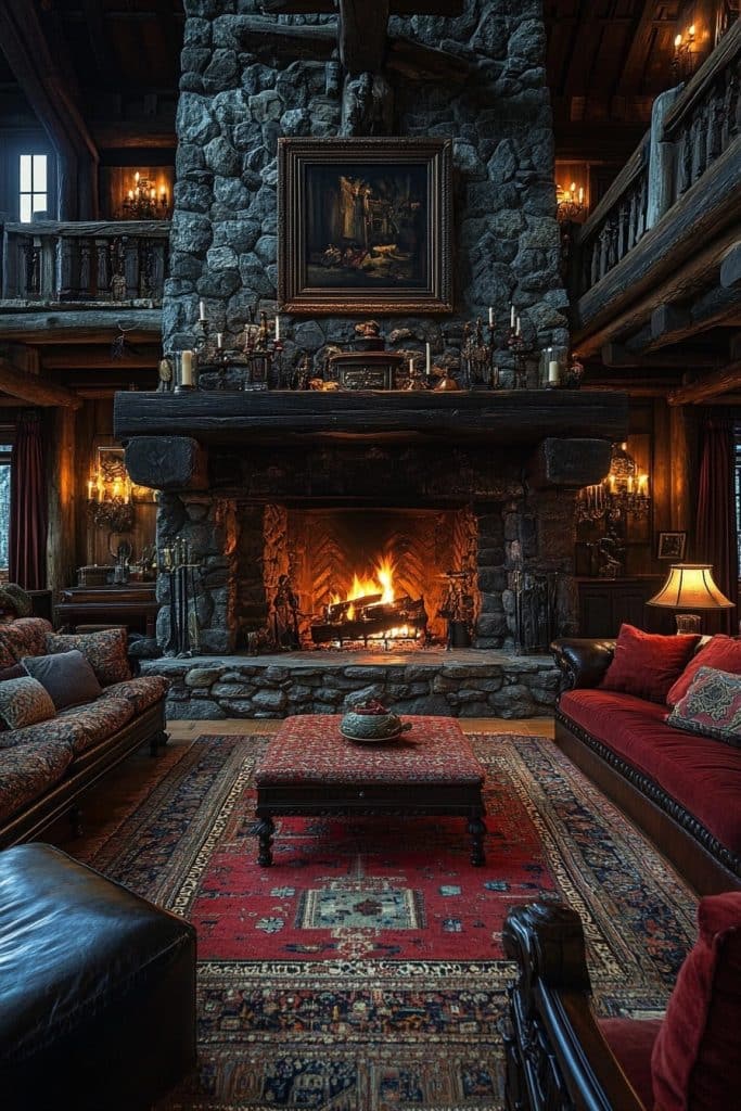 Grand Fireplace Manor Room