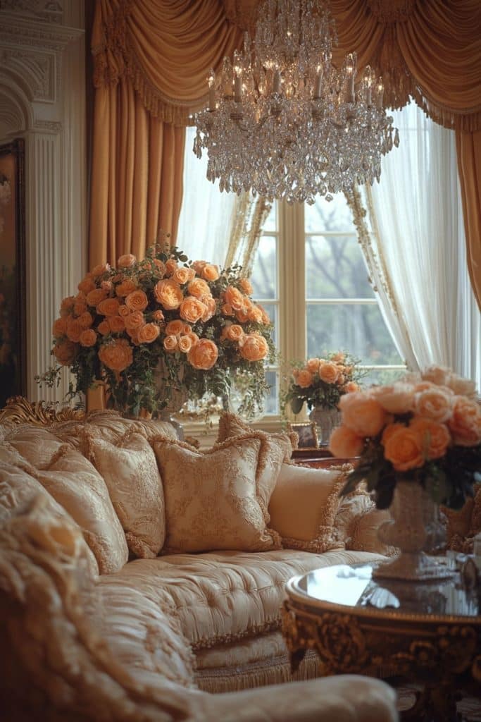 Ornate Crystal Chandelier Room