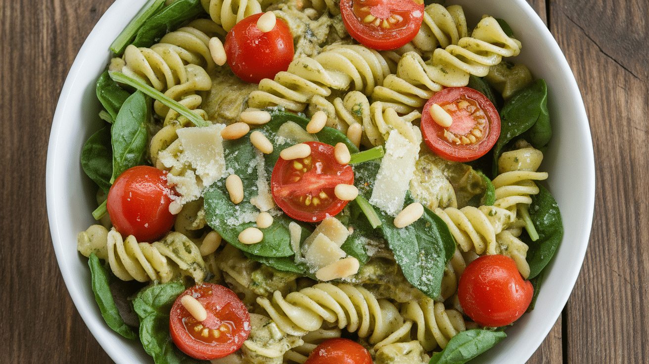 Vibrant Spinach Pesto Pasta Salad Recipe