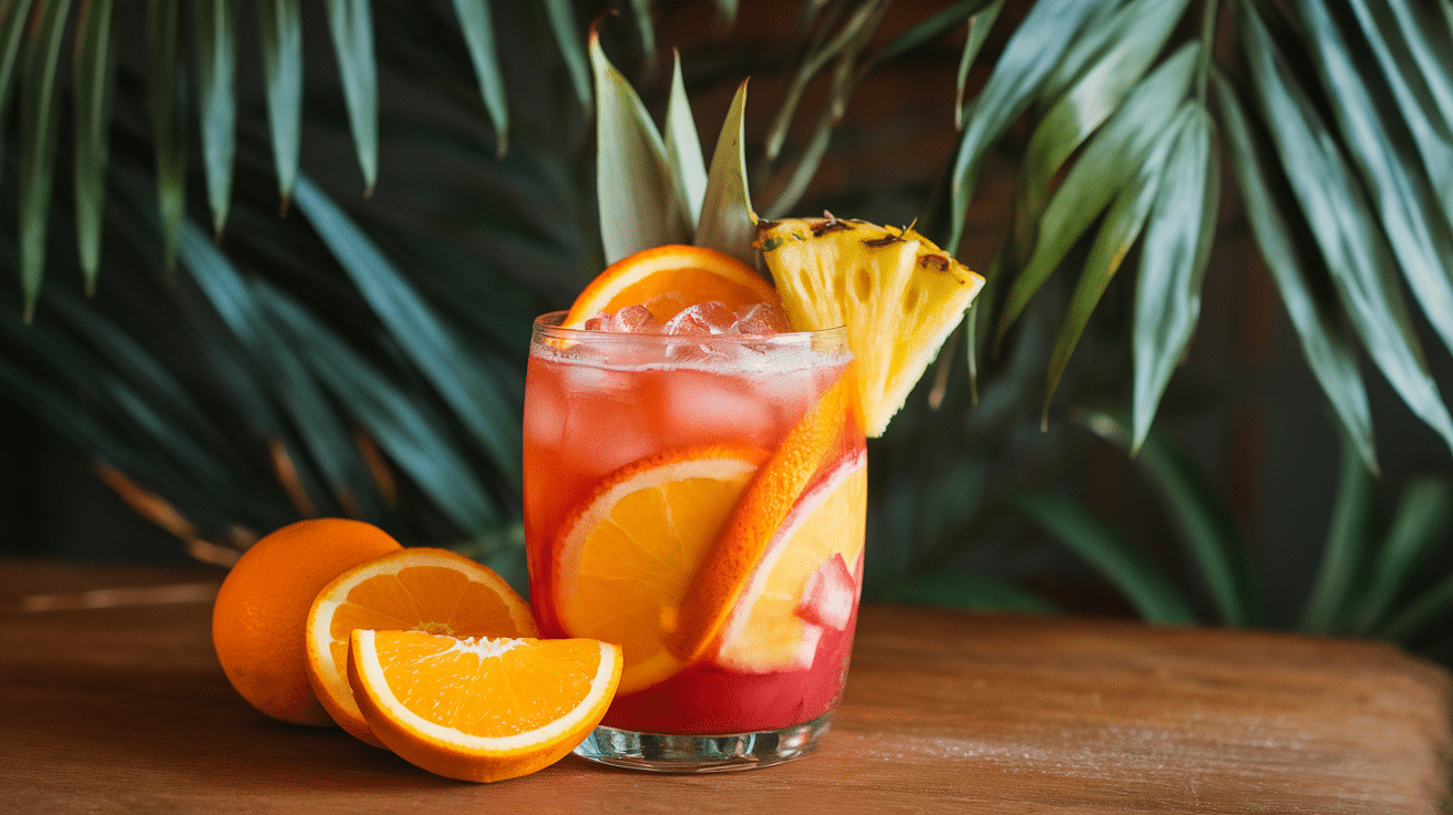 Tropical Rum Punch Dessert Cocktail Recipe