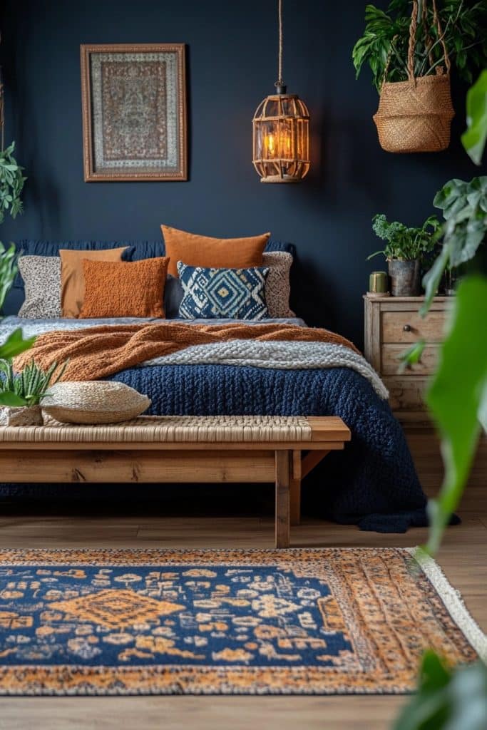 Serene Ebony: Boho Bedroom Charm