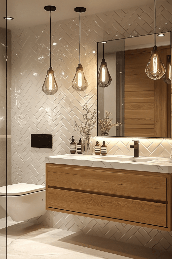 Shiny Finishes for Small Bathrooms