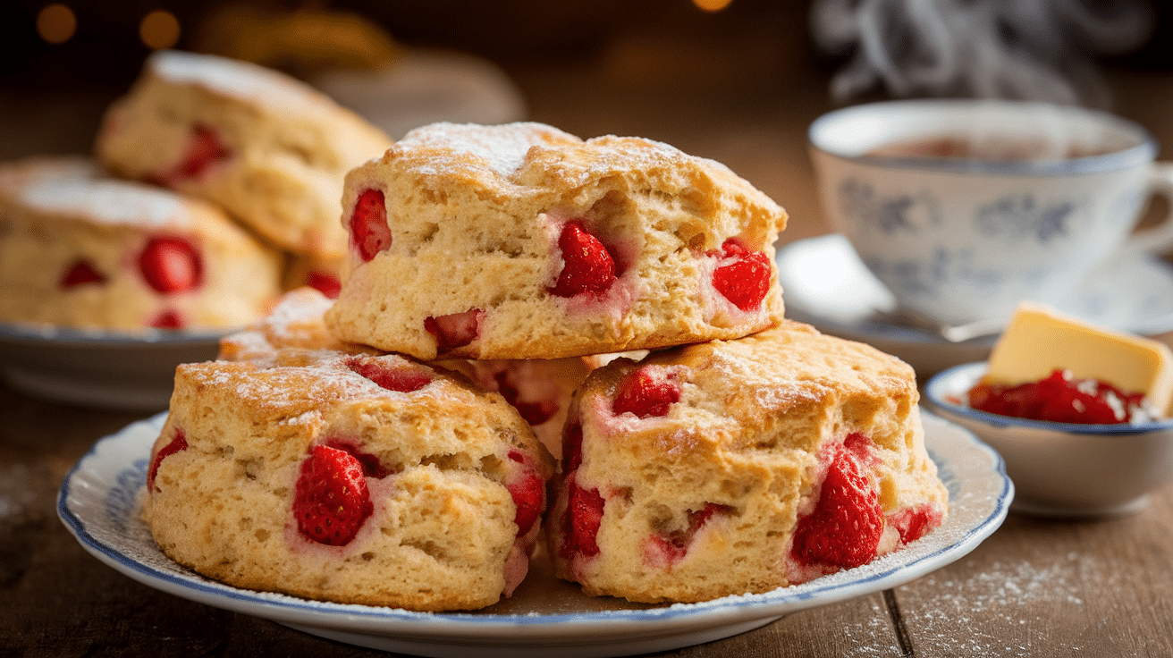 Deliciously Flaky Strawberry Scones Recipe