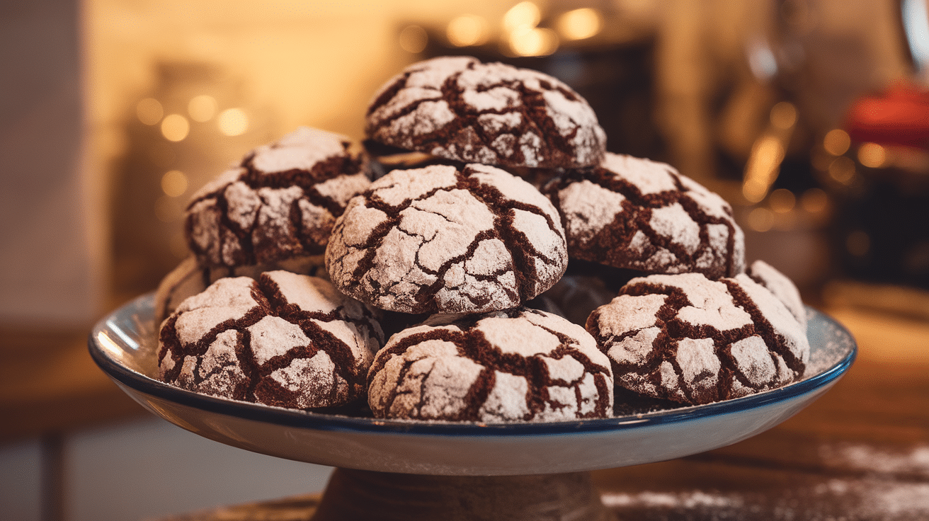 Deliciously Chewy Chocolate Crinkle Cookies