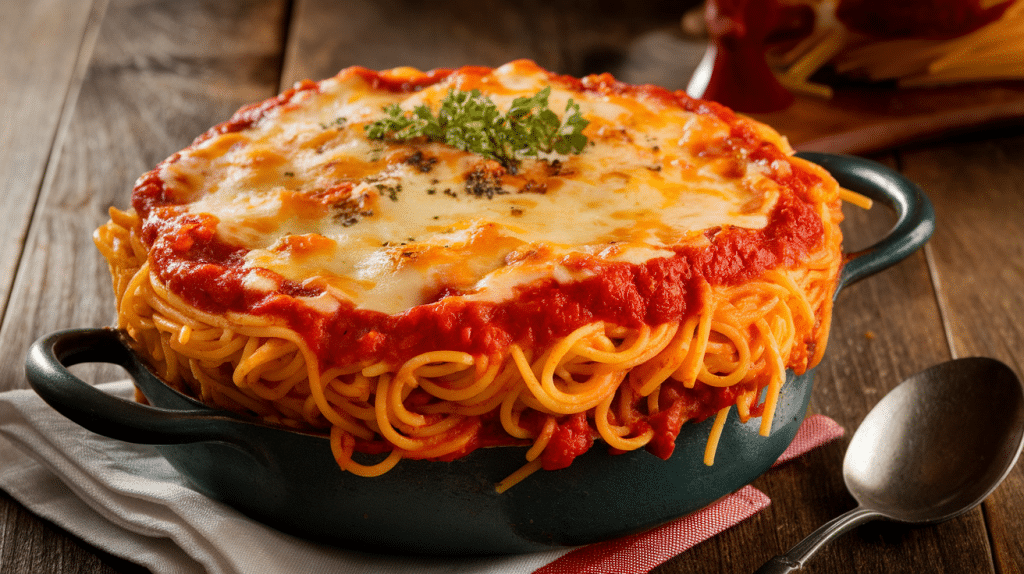 Cheesy Baked Spaghetti Casserole Recipe