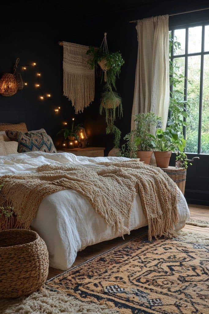 Tranquil Shadows: Boho Bedroom Haven