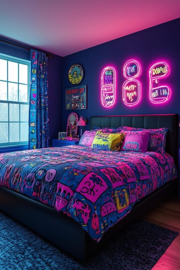 Vibrant Neon Nights Retreat