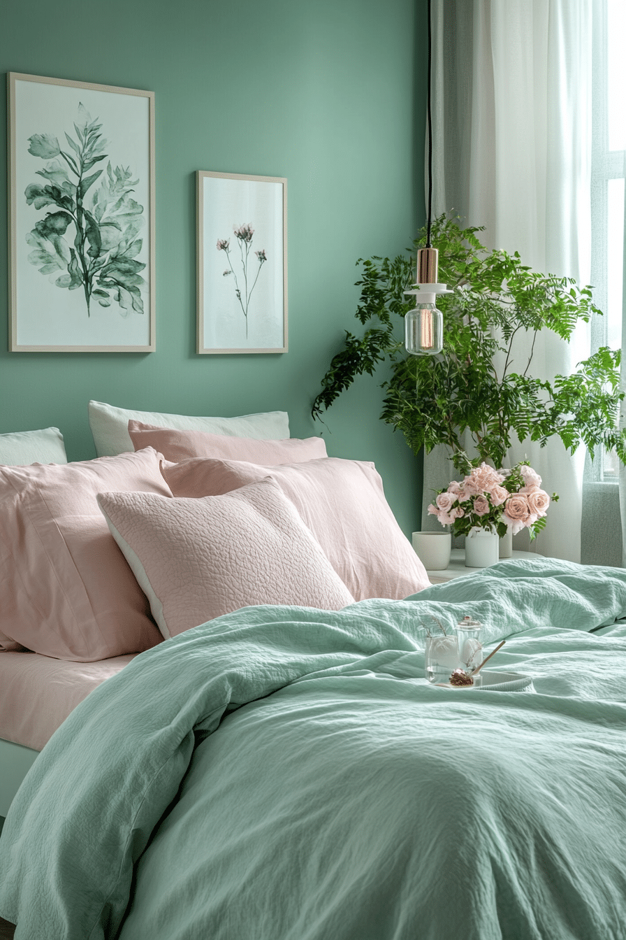 20 Green and Pink Bedroom Ideas for a Bold and Beautiful Aesthetic