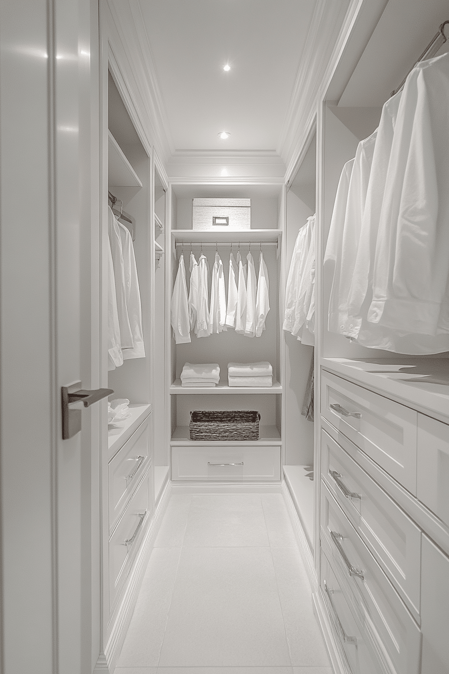 Peaceful All-White Closet Retreat