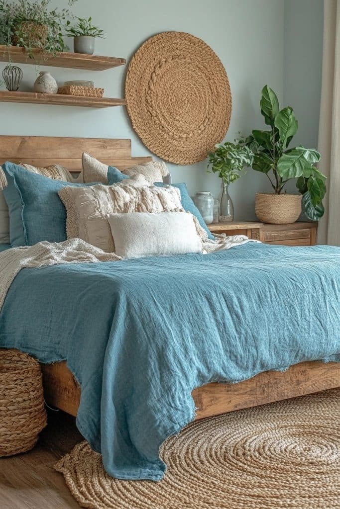 Azure Serenity: Light Blue Boho Style