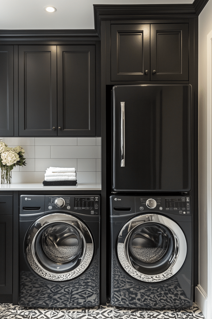 Bold Contrast Laundry Room