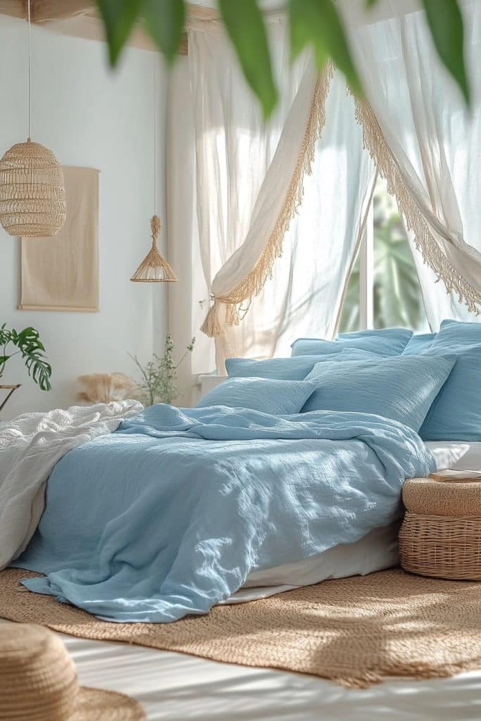 Breezy Blues: Boho Bedroom Inspiration