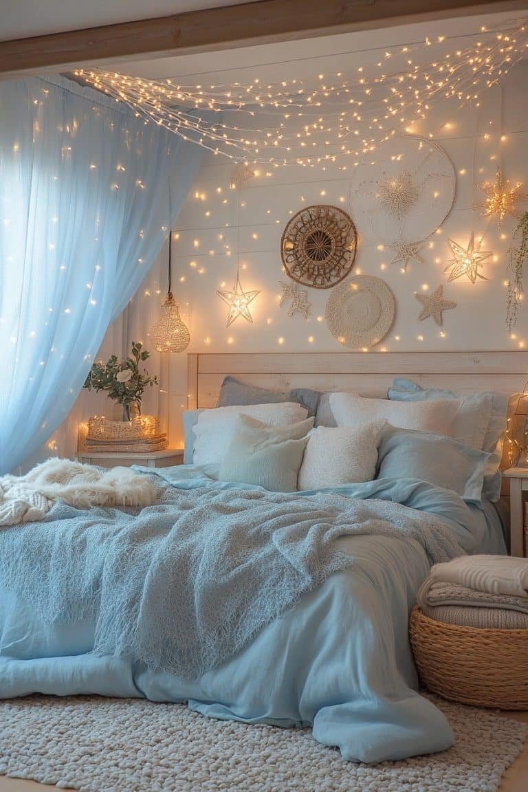 19 Light Blue Boho Bedroom Ideas for a Relaxed and Dreamy Atmosphere ...