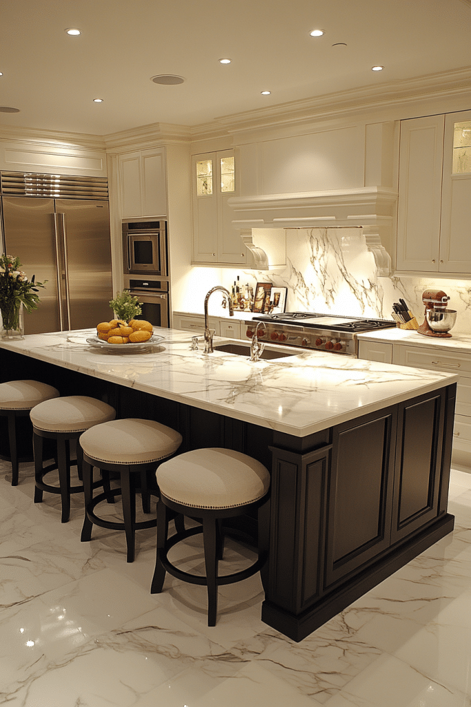 Marble Accents in Modern Kitchens