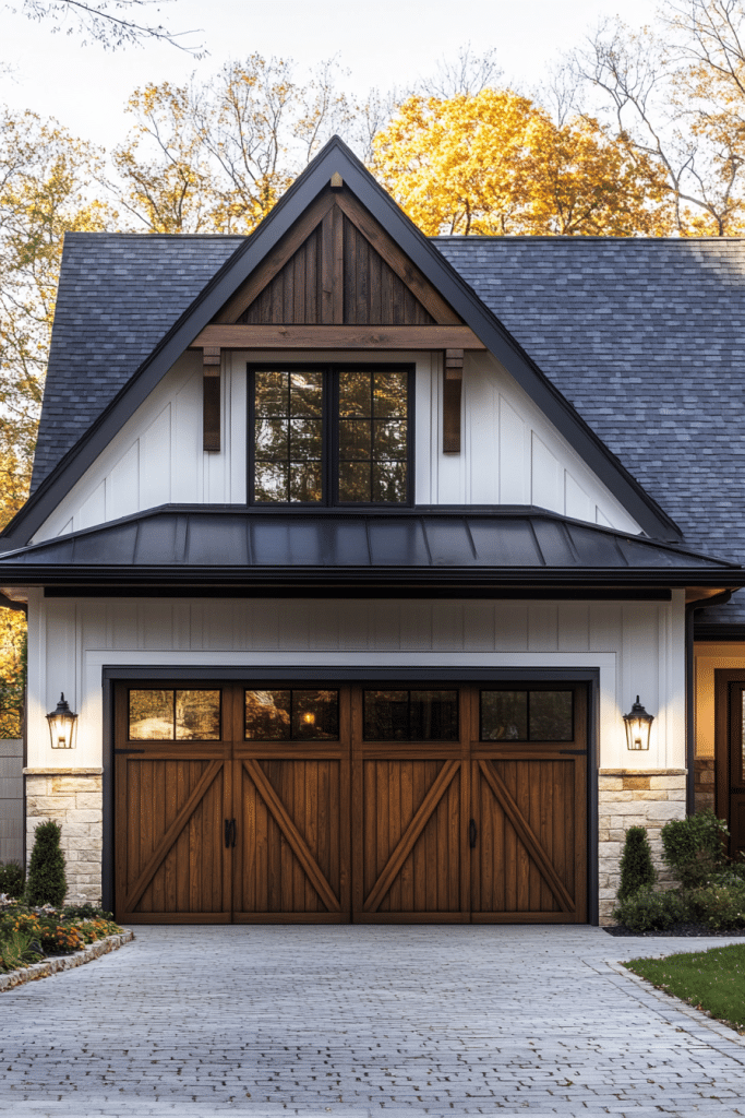 Rustic Shiplap Siding Farmhouse Garage