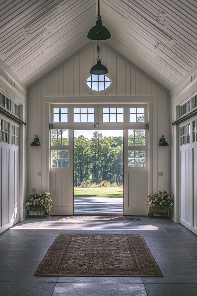 Transom Window Farmhouse Garage Design