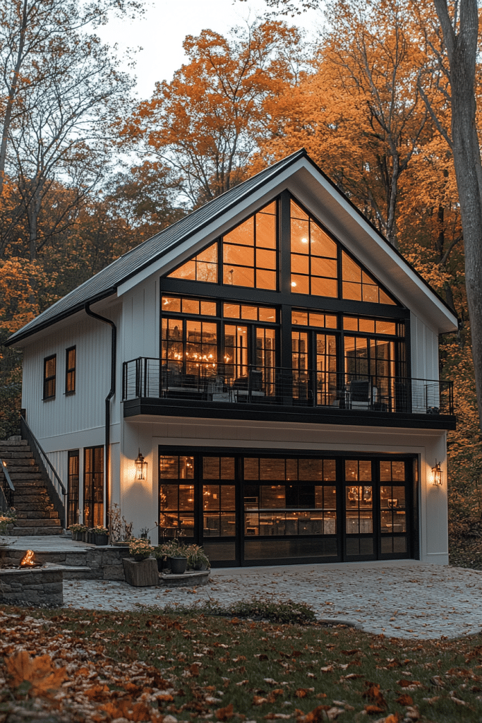 Two-Story Farmhouse Garage Design