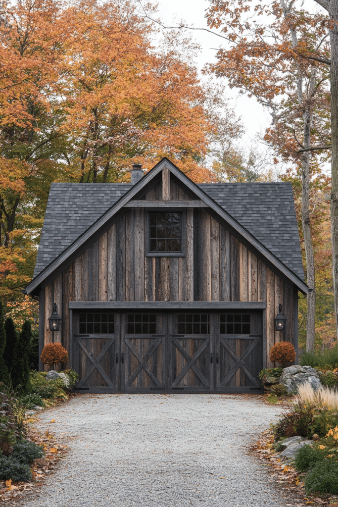 Weathered Wood Farmhouse Garage Look