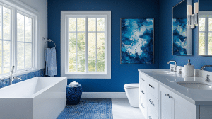 blue bathroom decor