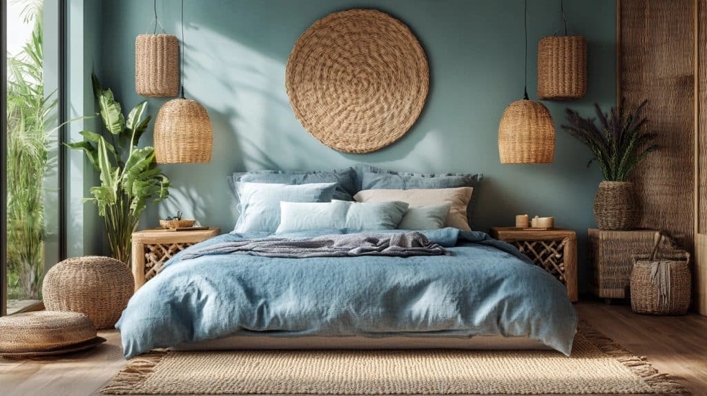 light blue boho bedroom ideas