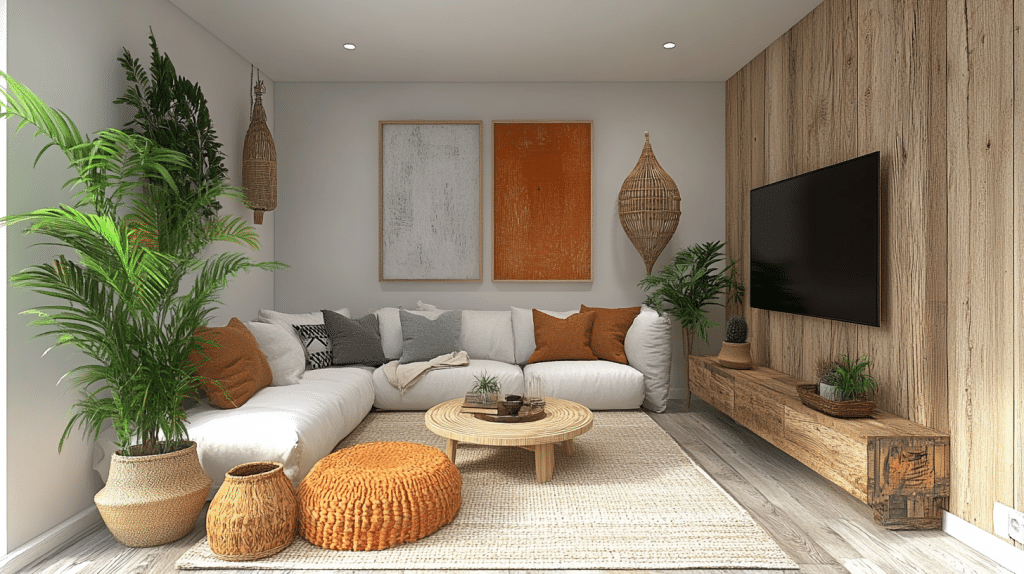 scandi boho living room