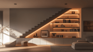 staircase storage under stairs