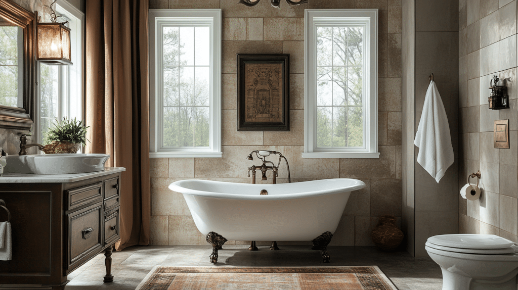 vintage modern master bath