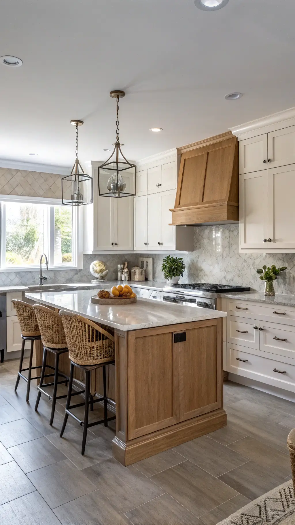 138modern l kitchen two tone natural light