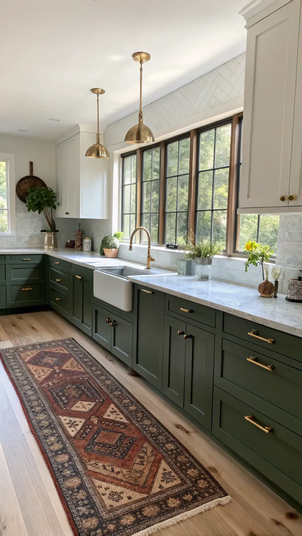 201green oak kitchen marble brass