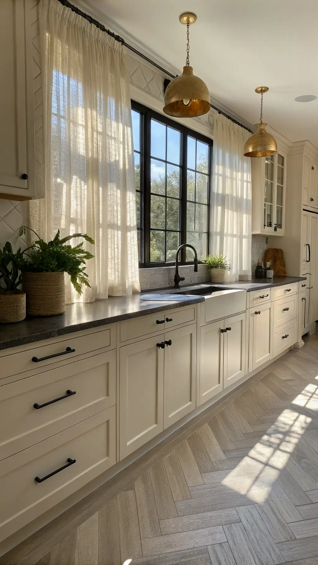 283transitional kitchen cream cabinets afternoon light