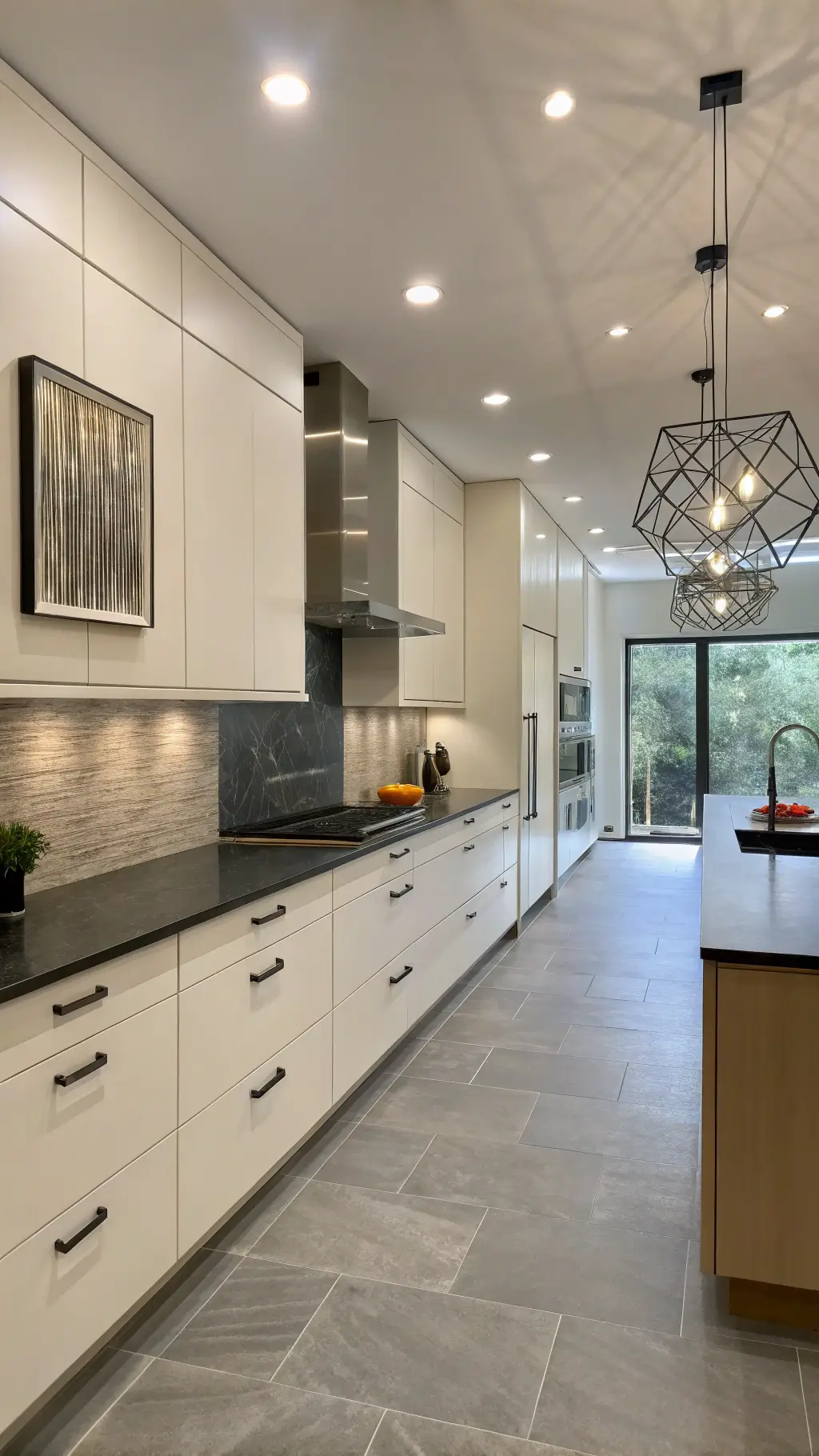287minimalist white kitchen black counters
