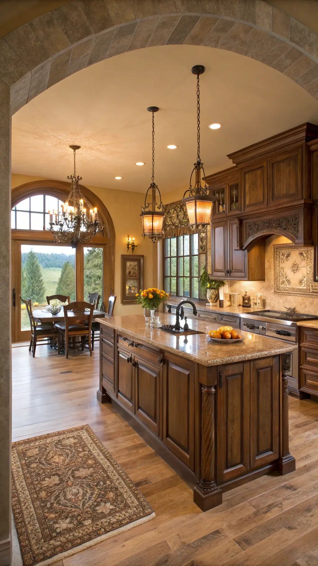 309traditional open kitchen golden hour
