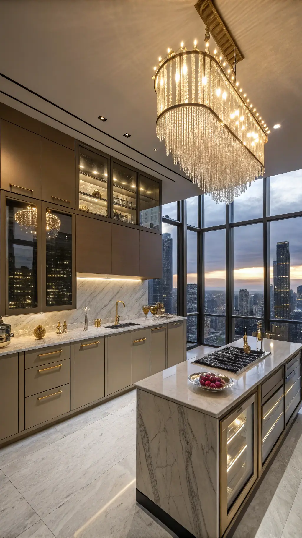 343luxury kitchen golden hour cityview