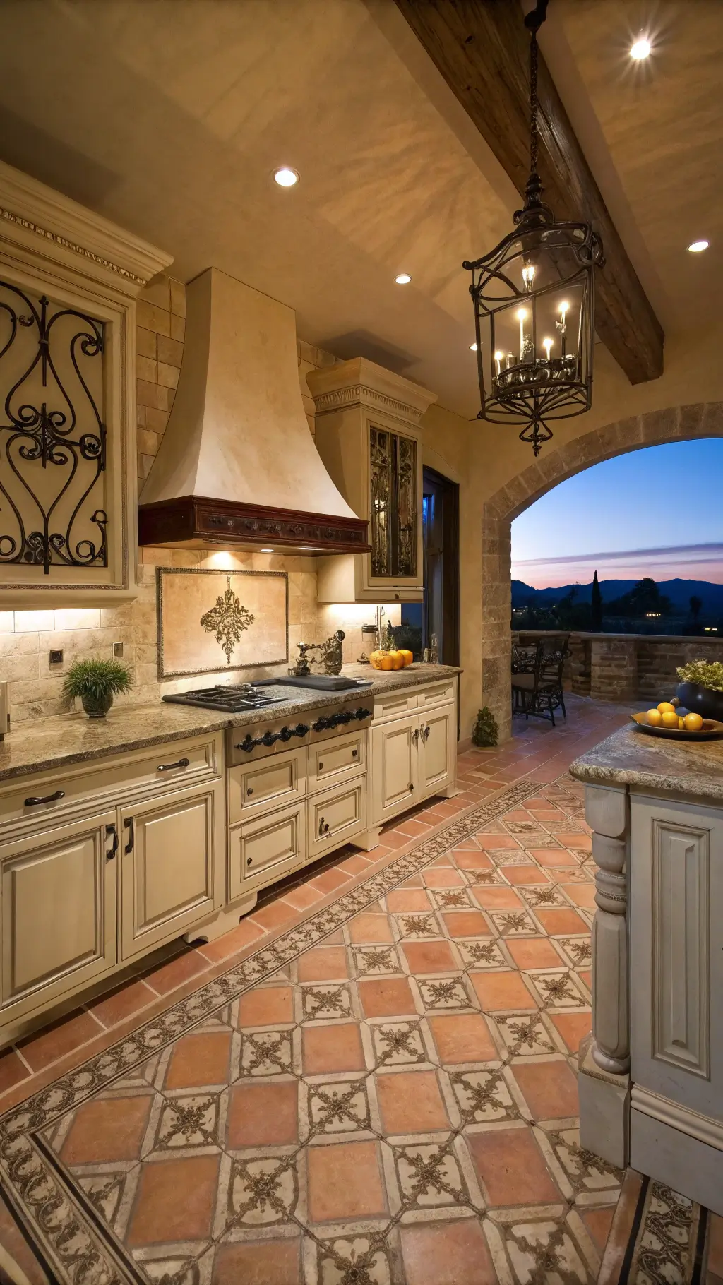 404mediterranean tuscan kitchen dusk