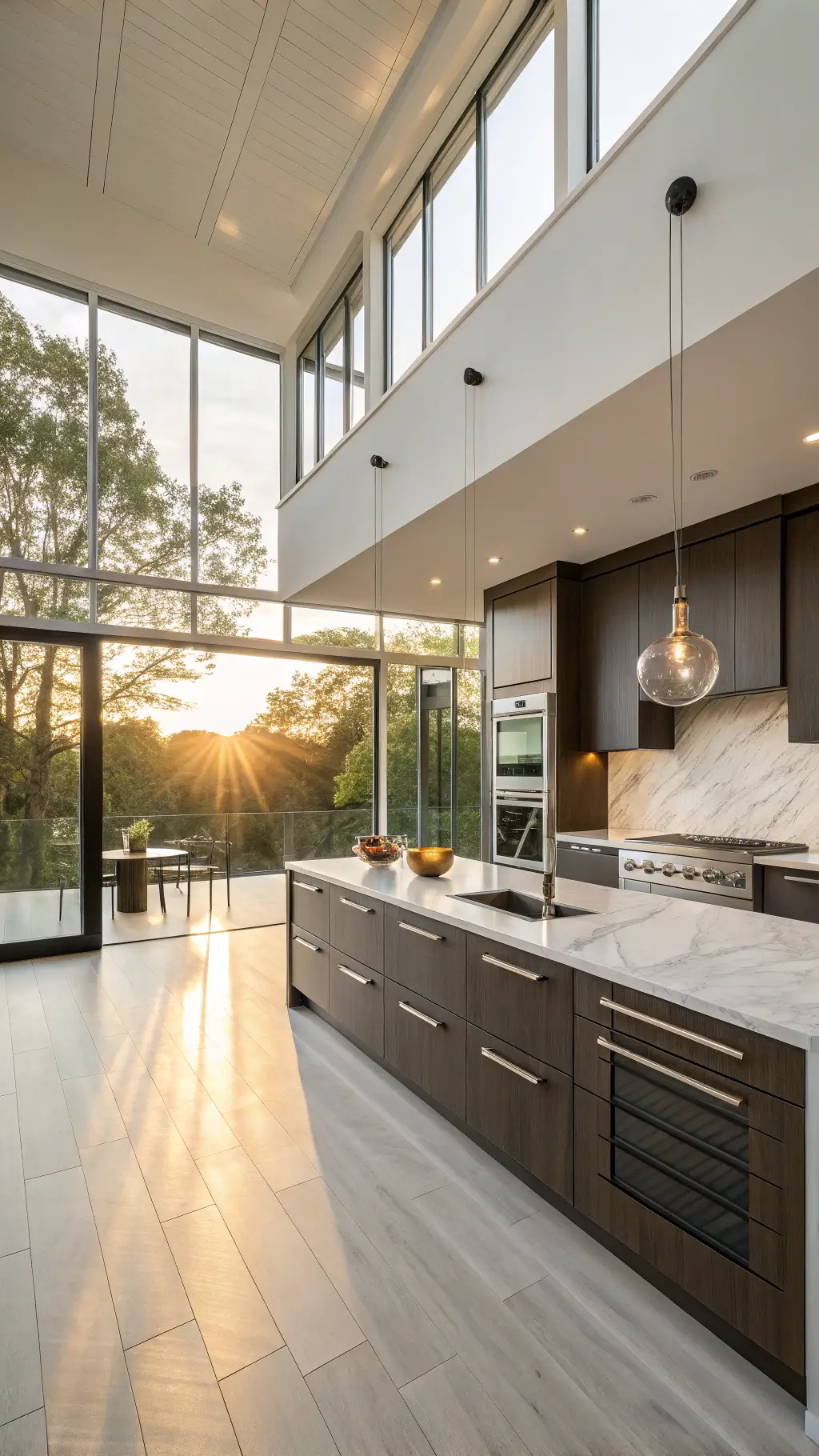 413modern espresso luxury kitchen sunlight