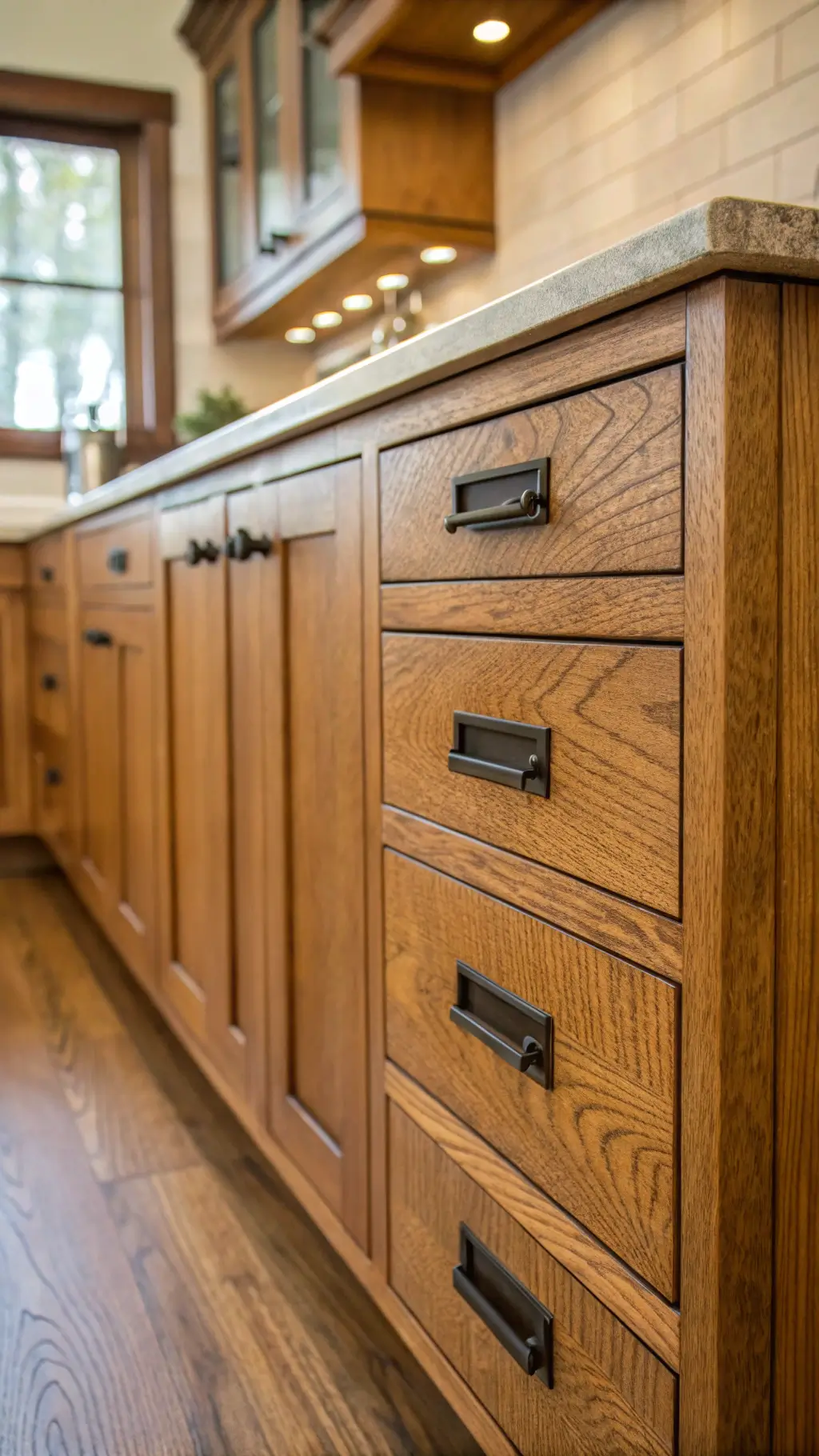 421craftsman oak cabinet detail