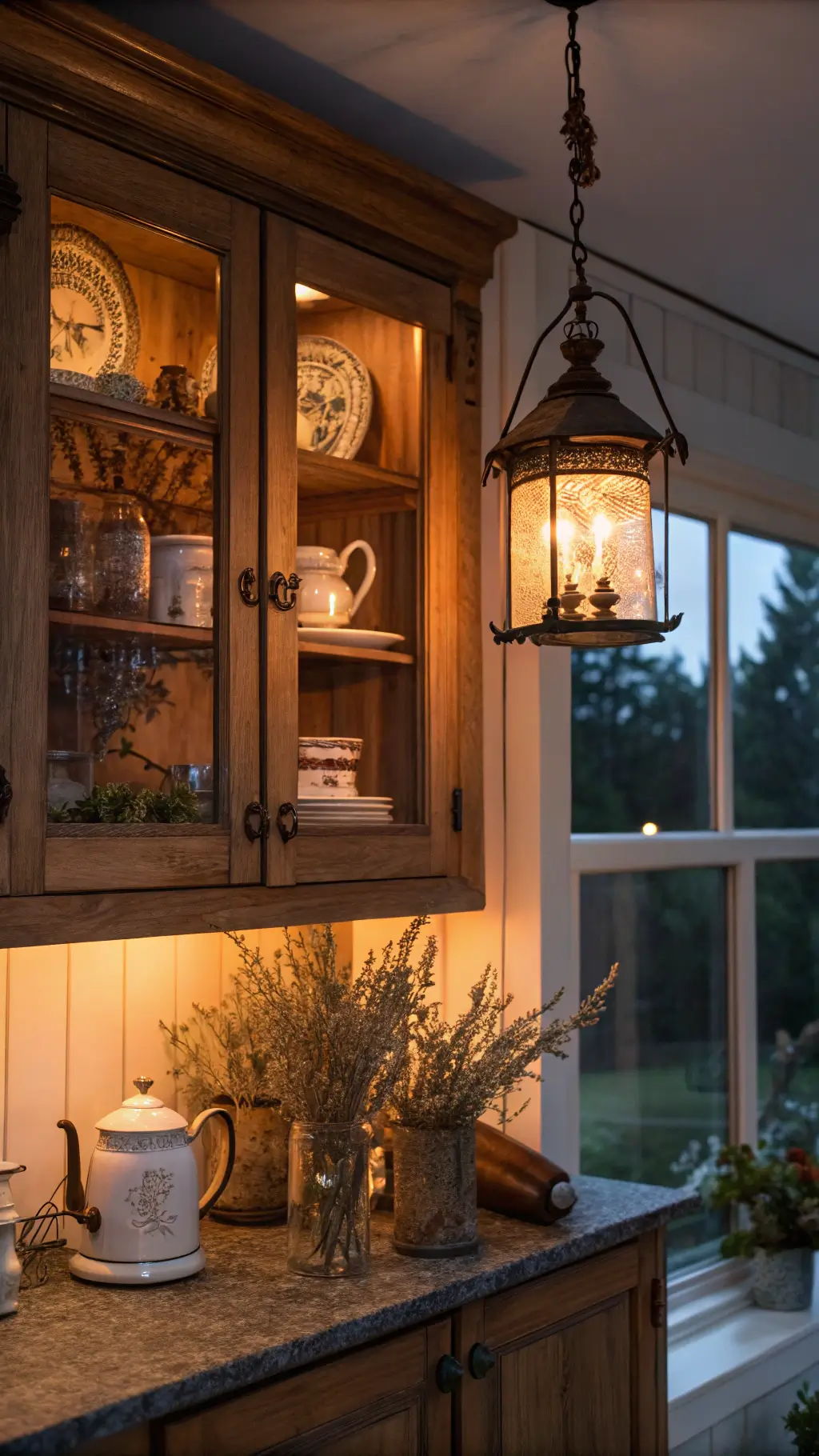 425cozy cottage kitchen corner dusk