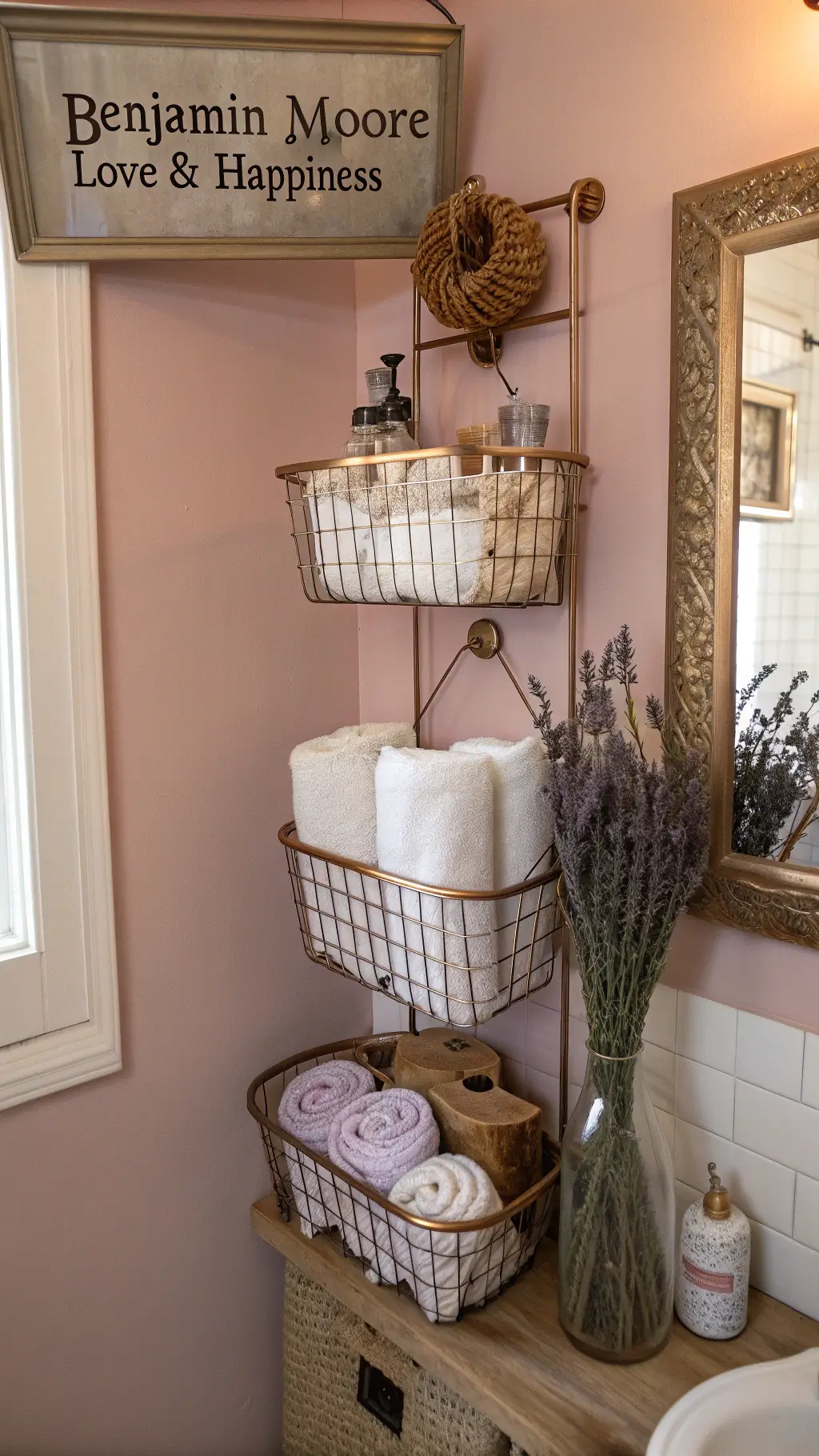 1228bohemian copper basket bathroom