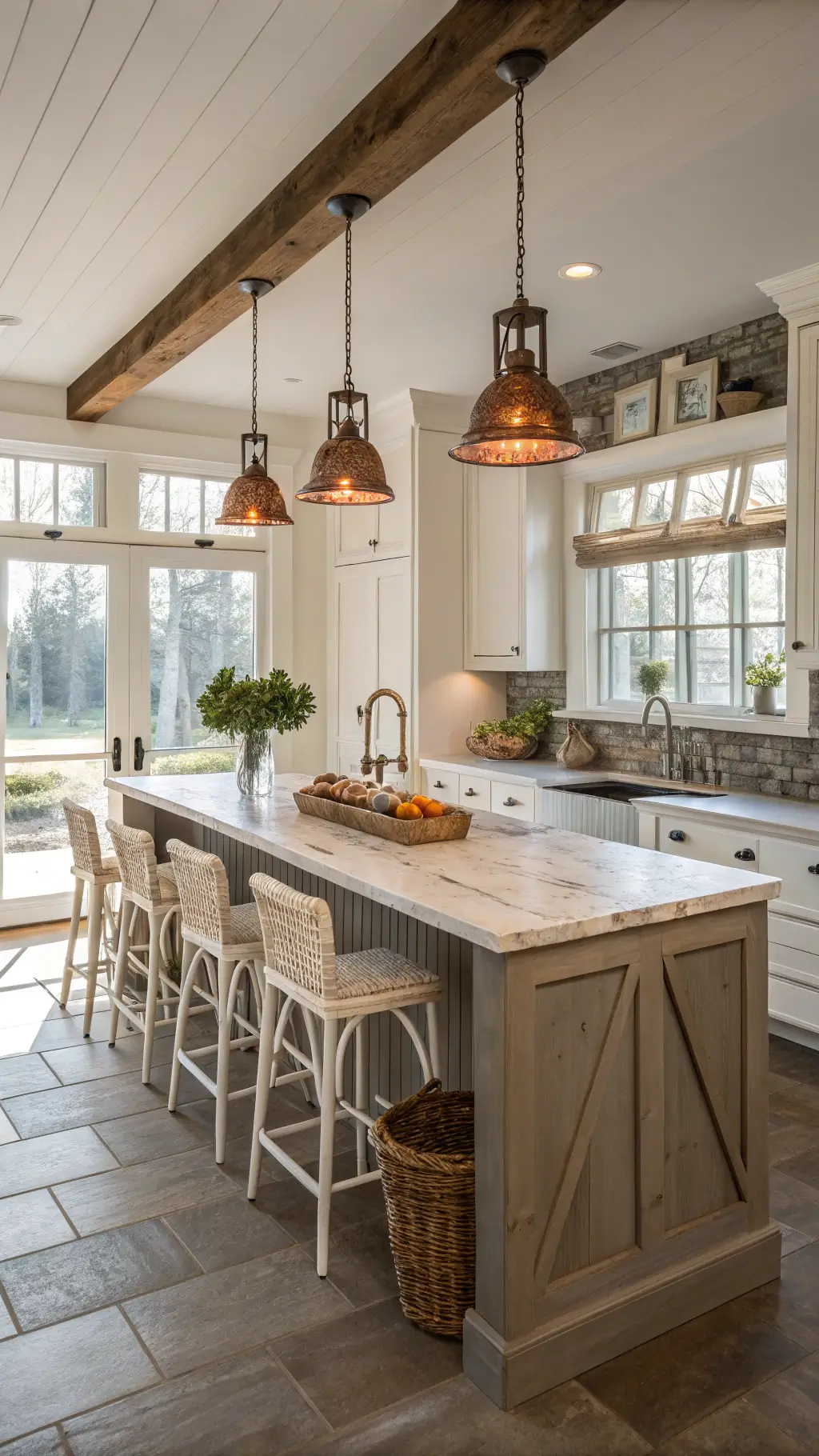 1254farmhouse kitchen barnwood island